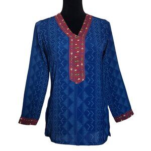 Biba Made in India Tunic in Blue - Size 32 (XXS)